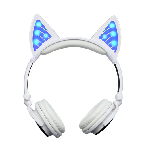 Auriculares con orejas de gato con luz LED Bluetooth