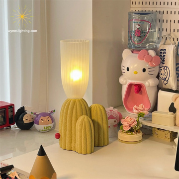 Modern Resin Cactus Design LED Table Lamp for Decor and Lighting