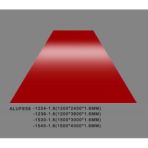 Plaque en tôle d&#39;aluminium rouge prune brillante 1,6 mm