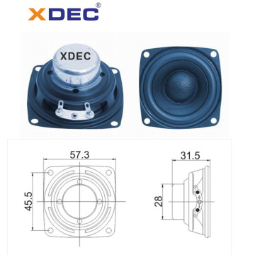 57 mm kare pasif neodimyum 4ohm 10w hoparlör