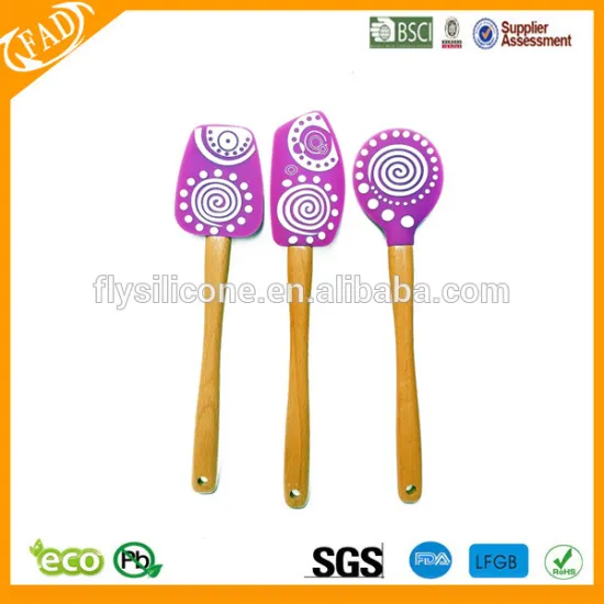 wholesale best quality silicone spatula with wooden handle