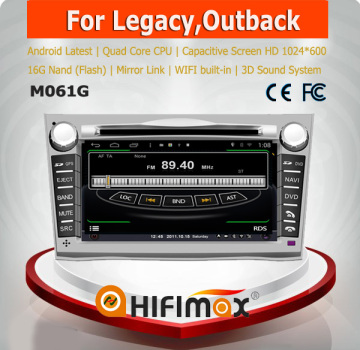Hifimax S160 series car dvd player for Subaru Legarcy with 4 Core CPU 16G Hard disk HD1024*600 capacitive screen android 4.4.4