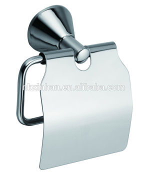 New design bathroom wall fitting accessories chrome plating zinc alloy toilet paper holder with lid