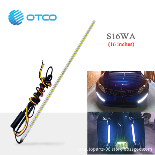 Waterproof Plasma Amber White LED Strip Turn Signal Light