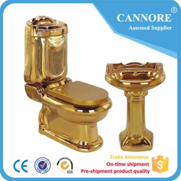 High Quality Golden Color Ceramic Bathroom Suit