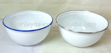 white metal popcorn bowl with lip