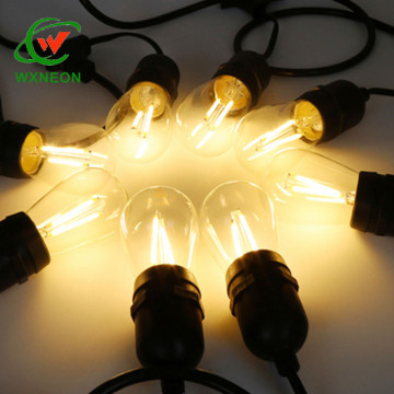 S14 LED LED في الهواء الطلق أضواء السلسلة - شاتيربيان ، IP65 مصنفة ، 27 قدم مقاوم للماء أضواء الفناء