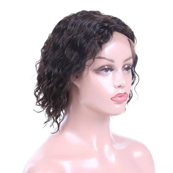 Short Wavy Bob Wig Lace Front Human Hair Wigs 150% Density Pre Plucked Middle Part Short Human Hair Bob Wig Brazilian Remy