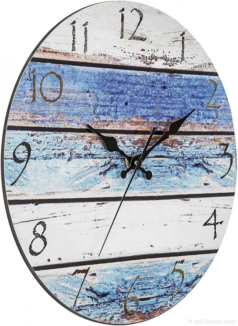 Horloge murale de plage rustique rond