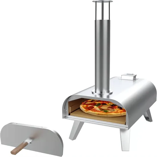 Portable Stainless Steel Wood Pellet Pizza Oven - 12 Inch Outdoor Bakery