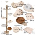 Premium Modern Luxury Eco-Friendly 4-Tier Wooden Cat Climbing Tower Scratching Post House Stable Base Large Furniture