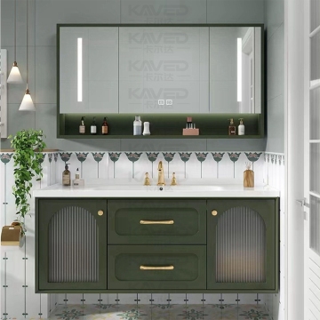 Modern Bathroom Vanity with Sink, Storage, and Mirror
