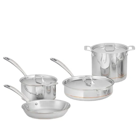 Top Quality 7PC Copper Core Stainless Steel Cookware Set for Kitchen Cooking