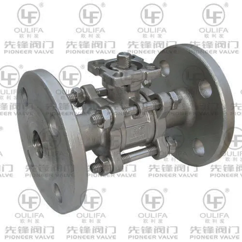 3PC Flanged Ball Valve ISO5211 Direct Mounting Pad