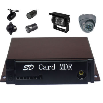 Support Cif, Hd1, D1 Resolution H.264 Asic Sd Card Mobile Dvr With 4 Channels Alarm Input