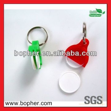 mini cheap plastic coin keychain