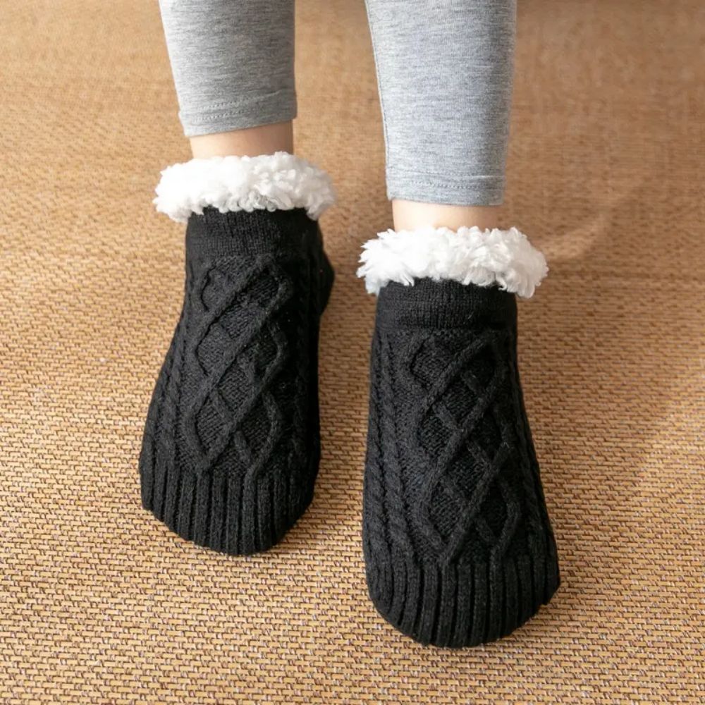 Knitted Fuzzy Slipper Socks