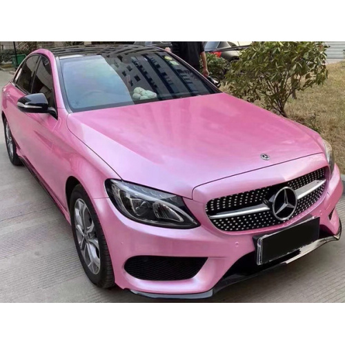 Vinilo de envoltura de coche rosa brillante metálico