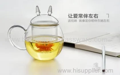 Cat Type Hand Blown Herbal Teas Glass Tea Cup 