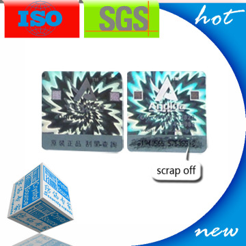 3D Scratch Off QR Hologram Çıkartmaları