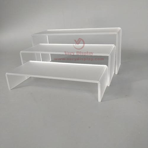 Handmade transparent plexi U acrylic shelf riser