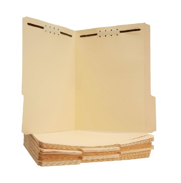 Manila File Folders with Fasteners, Letter Size, 50-Pack, Beige
