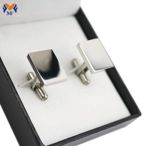 Plain Polished Cuff Links in Stainless Steel