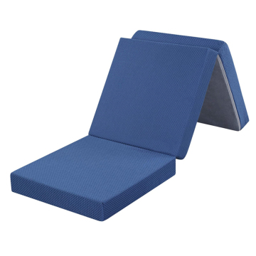 4 Inch Tri-Fold Memory Foam Play Mat - Portable Camp Mattress Topper with Removable Cover