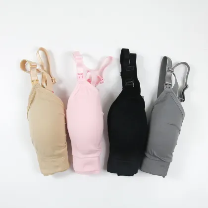 Pump Bra Button Wireless Cotton Nursing Breastfeeding Bra