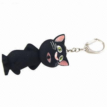 Tom Cat Animal with LED and Sound Plastic Key Chain