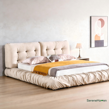 SereneHaven 푹신한 구름 스타일 덮개를 씌운 침대