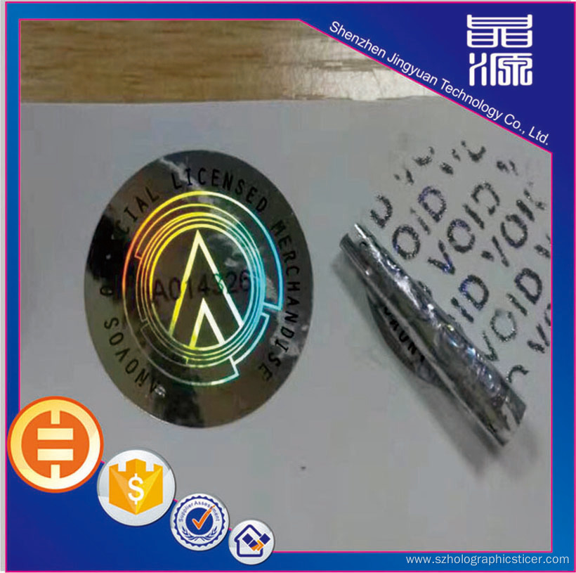 PET VOID 3D Hologram Sticker Label