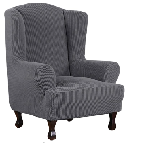 1 Piece Super Stretch Stylish Wingback Chair Cover