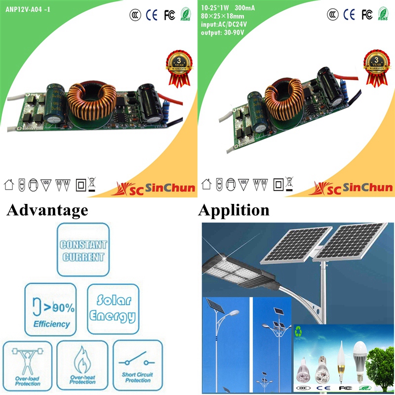 Built-in 300mA Constant Current Soalr LED Driver (ANP12V-A04-1)