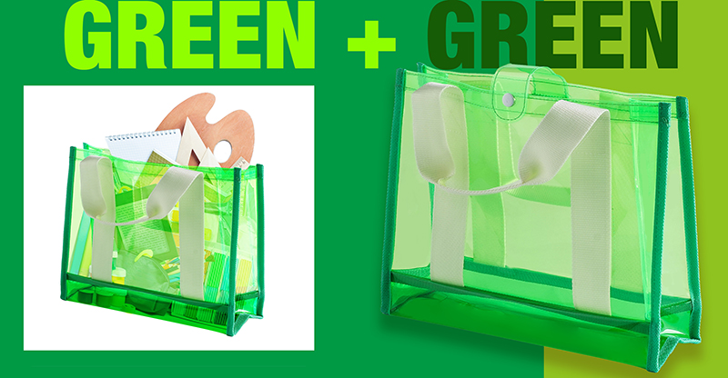 Fashion NEON Color Matching PVC Hand Bag green