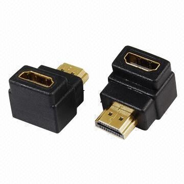 Adattatore HDMI maschio a femmina, 90° angolo tipo, oro 24K placcato