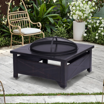Outdoor Square Slate Fire Pit