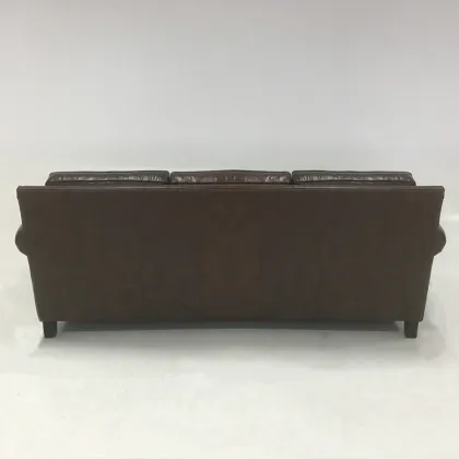 Three person shiny leather sofa