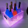Mini cubo de hielo de champán rectangular iluminado para bar