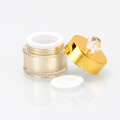 Groothandel UV Gold Color Plastic Emtpy 5G Acryl Oogcrème Diamant Topvorm Cosmetische potten