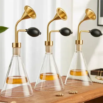 Brass Wall-Mounted Display Rack for Spa Oils, Wines, and Aromatics