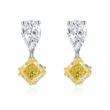 Wholesale Custom Fashion Stud Earrings with Lab Diamonds in 9k, 10k, 14k, and 18k Gold for Women