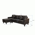 Ciaosleep Sectional Furniture Faux Leather Sofa