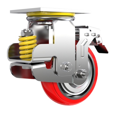 6 inch shock absorber gate spring loaded casters