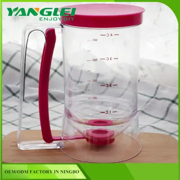 Batter Dispenser 4 cup Pancake Cupcake Pastry Waffle Crepes Mix and Pour