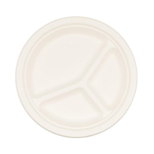 Round Dishes and Plates Customized Compostable eco friendly natural disposable bamboo plates set palm leaf plates compartments tableware Manufactory