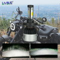 Black H4 Motorcycle Led Headlight Bulbs With Fan