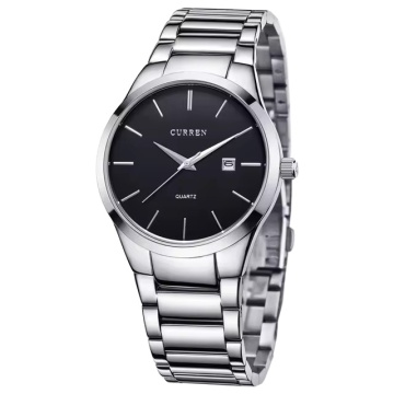 Men's Black Steel Quartz Watch - CURREN 8106 Luxury Gift for Men