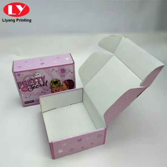 Custom Logo Pink Cosmetic Mailer Shipping Boxes