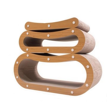 Classic Cat Scratcher Furniture Cat Couch Sofa Lounge Board Mushroom Shape Fish Design Beige Round Oval Cardboard Carton